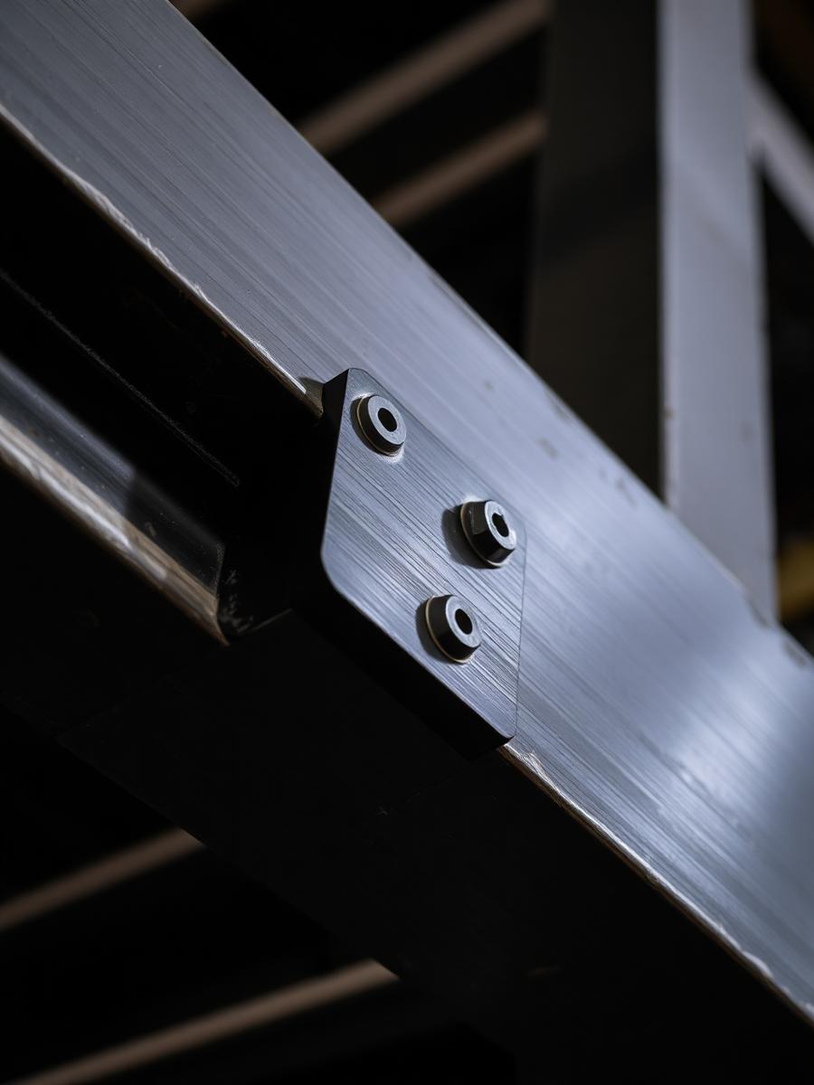 Macro detail of a bolted steel plate connection